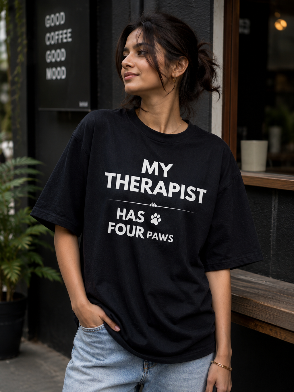 My Therapist Has Four Paws | Premium Oversized Unisex T-Shirt