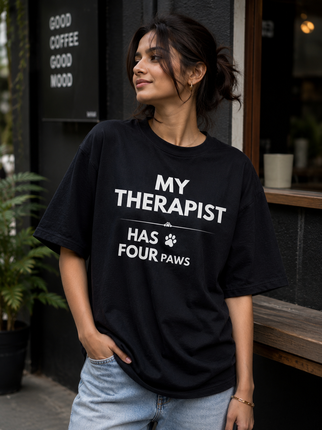 My Therapist Has Four Paws | Premium Oversized Unisex T-Shirt