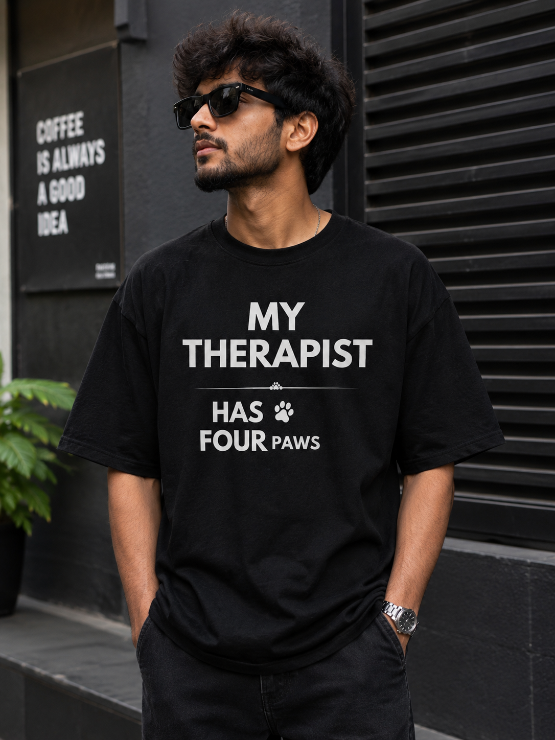 My Therapist Has Four Paws | Premium Oversized Unisex T-Shirt