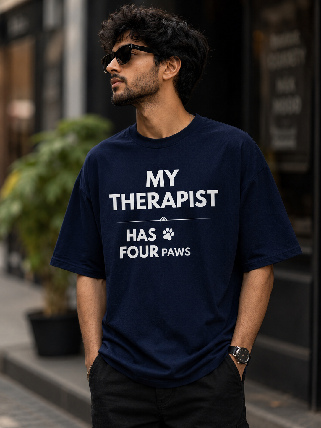 My Therapist Has Four Paws | Premium Oversized Unisex T-Shirt